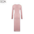 20ALW145Sexy sweater ladies knit dress knitwear dress sweater ribbed tight long dress